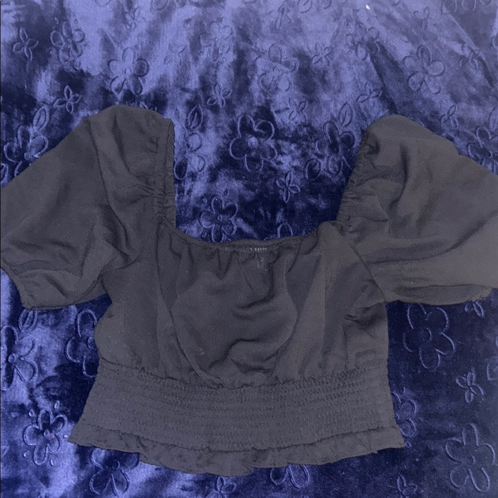 Black Puff Sleeve Top